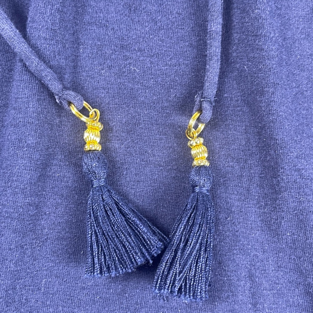 Tommy Bahama Swim Coverup Women L/XL Blue Lace Up Tassel Sheer Trim - Picture 8 of 8